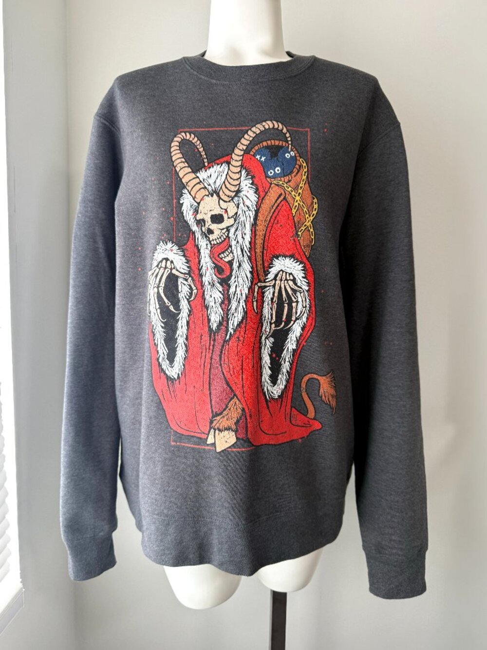 Toat Studio Unisex Port & Company Charcoal Grey Krampus Sweatshirt